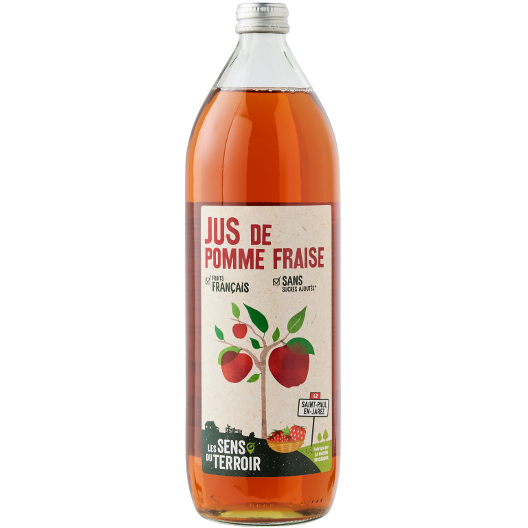 Jus de pomme fraise