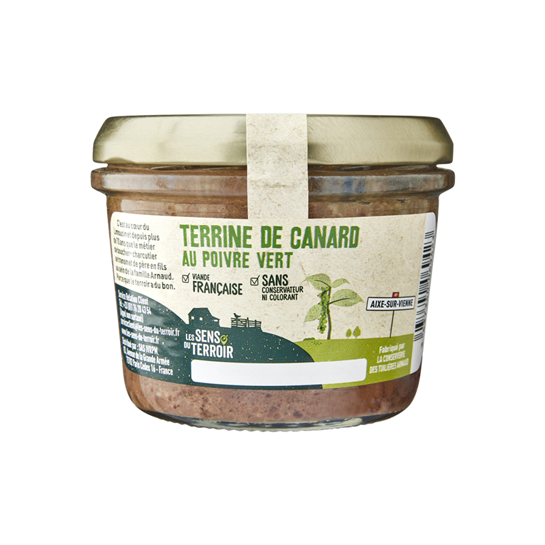 Terrine de canard au poivre vert