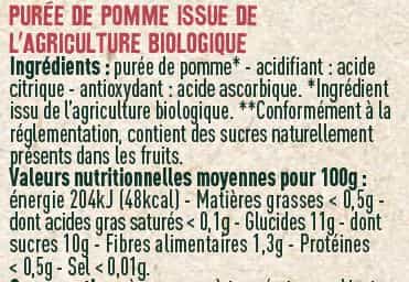 Purée de pomme BIO - Les Sens du Terroir