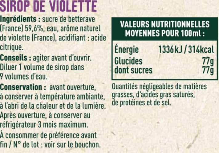 Sirop de violette - Les Sens du Terroir
