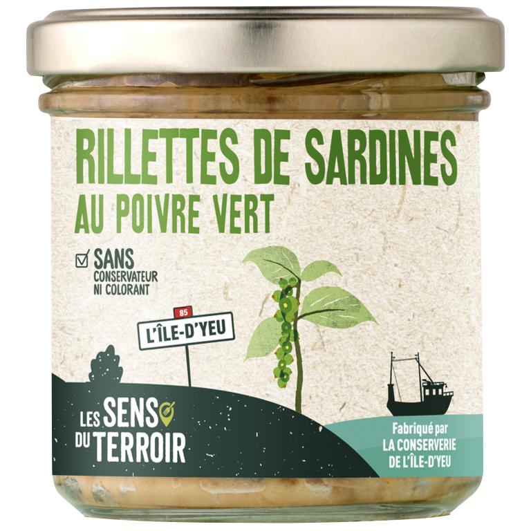 Rillettes de sardines au poivre vert