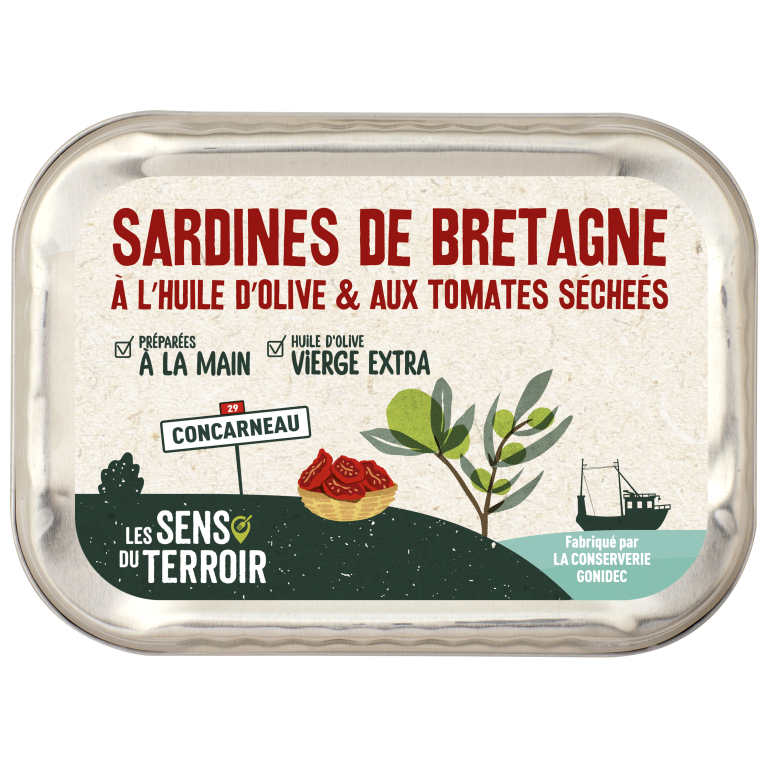 Sardines de Bretagne à l'huile d'olive et tomates séchées
